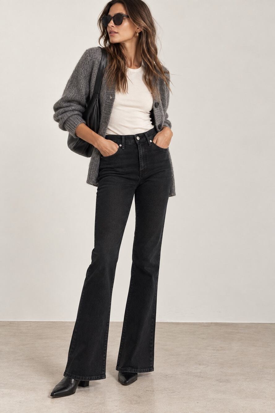 NWT Madewell Perfect Vintage Flare Jeans Size 28 Black High Rise Denim